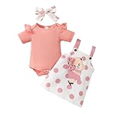 Asmea Baby Mädchen Bären Neugeborene Kleidung Rüschen Strampler Strapse Rock Bekleidungssets für Baby-Mädchen Baby Geschenk Mädchen Babykleidung Mädchen 6-9 Monate