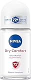 NIVEA Dry Comfort Deo Roll-On, Antitranspirant für 72h effektiven Schutz, antibakterielles Deodorant mit Dual Protect Formel ohne Ethylalkohol (50 ml)