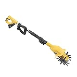 HUSPOO Akku-Bodenhacke und Kultivator, 20V 250RPM Mini Gartenfräse Elektro, 3.9Inch Breite Batteriebetriebene Gartengrubber, Stahl Zinnen für Rasen, Yard, Bodenkultivierung, Ausziehbarer Pole