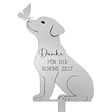 Namalu Hund Gedenkstein Outdoor Grabschmuck Metal Grabplatte mit Gravur Wetterfest Gedenktafel Draußen Schieferplatte Deko für Tiere Grab Erinnerung Hund Trauer Geschenk für Tierbesitzer (Hund)