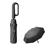 Regenschirm groß, 10 Rippen,Sturmfest –Automatisches Öffnen/Schließen, Golf Umbrella, Freien UV Schutz Faltender Sonnenschirm Taschenschirm UPF 50, Karabinergriff für Herren und Damen