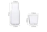 Generisch 2er-Set aus Glas-Karaffen mit passendem Trinkglas | Minimalistisches Design (Groß)