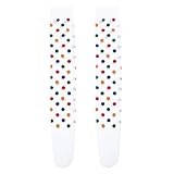 JOINPAYA Overknee Clown Cosplay Socken mit Punktmuster Flexible Rutschfeste Karnevals und Halloweenstrümpfe für Party Bühne und Kostüm