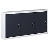 vidaXL Wand Werkzeugschrank Industriedesign Metall Werkstattschrank Hängeschrank Metallschrank Schrank Lochwand Grau Schwarz 120x19x60cm