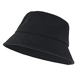 Yolev Fischerhut Damen Eimerhut Einfarbig Sonnenblende Bucket Hat mit UV Schutz Sonnen Hut Schwarz Faltbar Sommer Outdoor Sporthut Anglerhut Herren