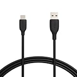 Amazon Basics Schnellladekabel, USB-C auf USB-A-2.0, 480 MBit/s, USB-IF-zertifiziert, für Apple iPhone 15, iPad, Samsung Galaxy, Tablets, Laptops, 1.8 m, schwarz