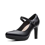 Clarks Damen Ambyr Shine Pumpe, Black Leather,39 EU