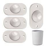 Selbstklebende Lenkrollen - Robuste Edelstahl-Rollen | Strapazierfähige Kleberollen für Schlafzimmer, Badezimmer, Wohnzimmer, Küche, Blumenregal, leicht zu gleitende Möbelrollen