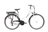 F.lli Schiano E-Ride 28 Zoll City E-bike mit 250W Motor, 21-Gang-Getriebe, für Damen in Weiss