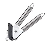 Fackelmann Dosenöffner OVALGRIFF, praktischer Konservenöffner aus Edelstahl, Universalöffner mit ergonomischem Griff (Farbe: Silber), Menge: 1 Stück