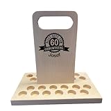 Hubi-Träger mit Spruch und Name Geburtstag | Personalisierter Flaschenträger aus Holz mit Gravur | Flaschenkorb für kleine Hubis (Alles Gute & Happy Birthday)