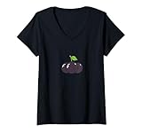 Damen Acai-Beere, Superfood, vegane Frucht T-Shirt mit V-Ausschnitt