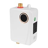 TONFEION Durchlauferhitzer, 5L Warmwasserspeicher, Sichere Heizung Elektrische Durchlauferhitzer, Mini Warmwasserboiler mit Intelligente Steuerung & LED-Anzeige für Dusche/Badezimmer/Küche (Weiß)