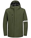 33,000ft Herren Skijacke Wasserdichte Winddichte Warme Outdoorjacke Winterjacke Funktionsjacke Atmungsaktive Snowboardjacke Softshell Jacke mit Kapuze