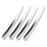 DECHOUS 4 Stück Eierschecke Maschinen Puddinglöffel Besteck Servierlöffel Latte-Löffel-Griff küchenarmatur kitchen accessories eierlöffel Kaffeelöffel Kuchenlöffel Rostfreier Stahl Silver