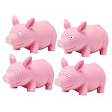 Levemolo 4 Stück Stretchiges Lustiges Schwein Stressspielzeug Kompaktes Weiches Piggy Quetschspielzeug zur Stressbewältigung für Erwachsene Glatte Oberfläche Fidget Sensory Toy