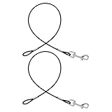 JJUNW 2 Stück Hausleine für Hunde, Hundeleine Chew Proof, Bissfeste Hundeleine Verlängerungsseil, Hundekette für Welpen Kleine Mittelgroße Große Hunde Joggen und Spazierengehen (67cm, Schwarz)
