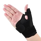 Daumenbandage Rechts Und Links, Elastische Daumenbandage, Feste Daumenschiene, Verstellbare, Daumenorthese, Bei Arthrose, Sehnenscheidenentzündung, Schnappdaumen, Für Damen Und Herren (Schwarz)