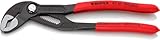 KNIPEX Cobra Hightech-Wasserpumpenzange mit rutschhemmendem Kunststoff überzogen grau atramentiert 180 mm 87 01 180