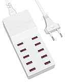 USB Ladegerät Mehrfach, Binamao 50W USB Ladegerät 10-Port Multi USB Netzteil, USB-A USB Ladestation Mehrere Geräte,USB Charger Station für iPhone 15/14/13/12 Pro Max iPad Samsung Galaxy S23/S22 Huawei