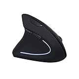 Greensen Vertikale Maus, Kabellos, Ergonomische USB-Maus für die Linke Hand, Hohe Präzision, 800 1200 1600 DPI, 5 Tasten, für Mac, Laptop, PC, Schnelle Reaktionsfähigkeit