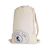 2 Wäschesäcke aus Baumwolle | mit Tragegurt und Zugkordel | 50 x 68 cm | waschbar | Öko-Tex 100 Standard zertifiziert | Wäschesammler | Beutel für Wäschekorb | Wäschesammler