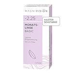MAGNIVISION Monatslinse Basic weiche Kontaktlinsen für -2,50 Dioptrien | 1 Stück | BC 8.6 | DIA 14.2 | Kontaktlinse mit Hydrogel und UV-Filter für empfindliche Augen | ohne Konservierungsstoffe