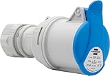 Brennenstuhl CEE-Steckdose, 3-polig für den Außenbereich, CEE-Steckdose 230 V/32 A mit Deckel, Anschluss schraubbar, Verwendung im Freien, Camping, Wohnmobil, Baustelle, IP44, 32 A