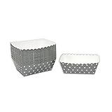 Frau WunderVoll® Kuchen Backformen 24 Stück, grau, weiße Punkte/Mini Kuchenform Backformen, Backförmchen, Muffin Backform, Papierbackform, Förmchen Papier Kastenform Einweg Backform