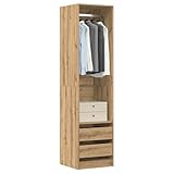 Mehrzweckschrank - Aktenschrank - Allzweckschrank, Kleiderschrank Artisan-Eiche 50x50x200 cm Holzwerkstoff, Kleider Schrank für Wäsche und Haushaltszubehör
