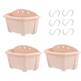 Sosoport 2 Sätze Wandmontierter Halbrunder Blumentopf Stange Liner Steht Pflanzhaken zum Aufhängen deckenkorb Hanging Basket zimmerpflanzen Blumenhalter hängender Blumenkübel Plastik Beige