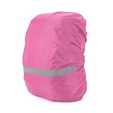 UYFRD 1 x reflektierender, wasserdichter Rucksack-Regenschutz, Outdoor-Sport, Nacht, Radfahren, Sicherheit, Licht, Regenschutz, Tasche, Camping, Wandern, 10 l - 70 l, Pink L, Einheitsgröße