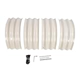 Modulares Metall-Hochbeet-Set, 60 x 60 x 20 cm Pflanzkasten für Obst, Gemüse, Blumen, offenes Bodendesign mit Edelstahl-Hardware, langlebiger Garten-Pflanzkasten für Zuhause (Elfenbeinweiß)