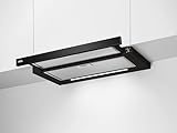 AEG DPE5660B Flachschirm-Dunstabzugshaube – Abluft oder Umluft – max. 600 m³/h im Abluftbetrieb mit max. 68 dB(A) – Energiekl. A – LED-Beleuchtung – Druck-Tasten – Schwarz