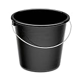 Haushaltseimer 10 Liter Schwarz Eimer groß Putzeimer Reinigungseimer Eimer Kunststoffeimer
