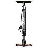 VOGORA Fahrradpumpe alle Ventile, Luftpumpe Fahrrad mit Presta & Schrader Französisches Ventil, tragbare Fahrradluftpumpe mit Manometer Hochdruck 160PSI fürs Fahrrad, Auto und Bälle