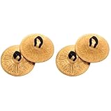 Amosfun 2 Paar Fingerbecken Kupfer Zills FüR Bauchtanz Und Kinderpartys, Goldene Fingerzimbeln Mit Gummiband FüR Einhandbedienung, Musikinstrument FüR AuffüHrungen Und Unterhaltung