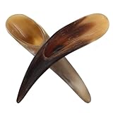 TEHAUX 2 Stück Massage Stab aus Natürlichem Ochsenhorn Akupressur Massagegerät mit Glatter Oberfläche Hautpflege Durchblutungsförderung Wellness Tool für Gesicht und Körper