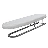 NAWA Home & Work - Ärmelbügelbrett | Schnelles und effektives Bügeln | Elastischer Baumwollbezug | Optimal für Dampfbügeleisen | Leicht und stabil | Perfekte Maße 50x10 cm, Metallisch, Edelstahl.