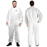 YIBER Einweg-Overall Schutzanzüge | Ganzkörperschutzanzüge in 7 Größen mit verschiedenen Spezifikationen & strapazierfähigem PPSB-Material & PE-Folie | Sicher für unzählige Anwendungen