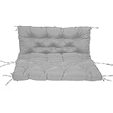 Wasserdichte Outdoor-Bankkissen mit Rückenlehne, weiche Terrassenmöbel-Pads für 2- und 3-Sitzer-Schaukelsitz, Grau, 100 x 100 x 10 cm