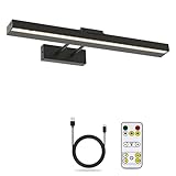 LABOREDUCER Kabellose Bilderleuchte mit Fernbedienung,40cm Bildbeleuchtung Kabellos mit 3 Farbtemperaturen,Drahtlose Bilderleuchte LED,4000mAh Akku Wandleuchte Innen,Wandlampe mit Timer,Schwarz
