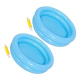 Yardwe 2 Sätze Kinderbecken Aufblasbares Schwimmbecken -rundschwimmbecken Kleiner Aufblasbarer Pool Aufblasbarer Kinderpool Aufblasbarer Babypool Kinderschwimmbecken PVC Blue