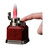 Achteckiges, winddichtes Jet-Vierflammen-Butanfeuerzeug, nachfüllbares Retro-Gasfeuerzeug aus Metall, einstellbare Flammengröße, praktisches Feuerzeug for Kerzen, Camping, Geschäftsgeschenk (Kraftstof