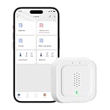 Meross Smart Wassermelder | Wasserlecksensor WLAN 0,3 mm Erkennung | bis 100dB Sensor & APP & Hub-Alarm | Smart Wasseralarm Melder für Küche, Badezimmer, Keller | Hub benötig | Batterie für 3 Jahre