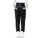 Kleine Mädchen Jungen Solide Schneehose Dicke Winter Warme Kinderhose Mädchen Activewear Kleidung Schneebekleidung Outfits (Black, 2-3 Years)