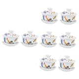 Cabilock 4 Sätze Teetasse Kaffeebecher Mit Deckel Porzellan Vintage Kaffeetasse Kaffeetassen Mit Deckel Tea Time Teatime Red Tee Bemalte Tassen Teegeschirr Aus Keramik Colorful 2 Stück * 4