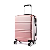 Kono Koffer Groß Leicht Hartschalenkoffer Trolley Reisekoffer mit 4 Rollen und TSA Schloss, 74x48x30cm, 94Liter, Zwillingsrollen Rollkoffer, ABS Hartschale (Rosegold, XL)