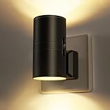 LOHAS-LED Nachtlicht Steckdose, Nachtlicht mit Dämmerungssensor [1 Stück], 0-100LM, 3000K Warmweiß, Dimmbares Steckdosenlicht für Kinderzimmer, Treppen, Gang, Schlafzimmer, Küche,Schwarz