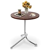 Couchtisch Rund Klein Wohnzimmertisch: Beistelltisch Couch Moderne mit Metall Stiftung - Kaffeetische Pflanzentisch Größe: 40x40x50cm